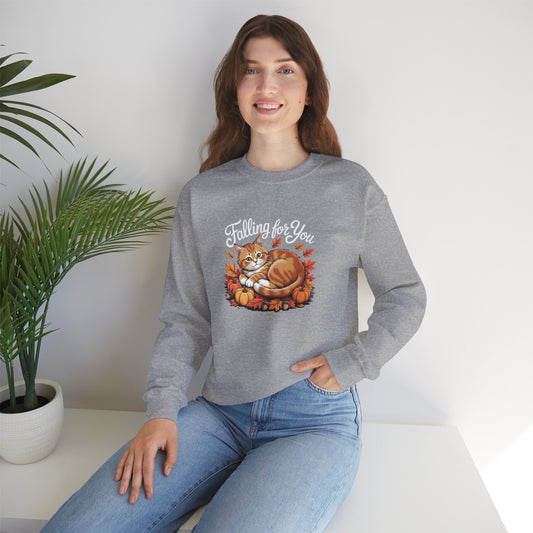 “Falling for You” Autumn Cat Sweatshirt