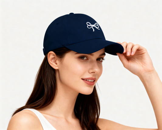 Cute Bow Embroidered Cap