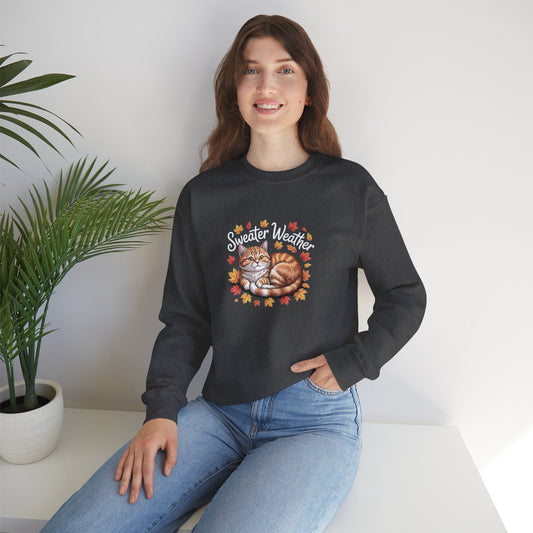 “Sweater Weather” Cozy Cat Sweatshirt