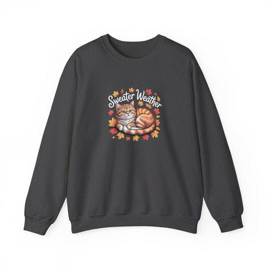 “Sweater Weather” Cozy Cat Sweatshirt