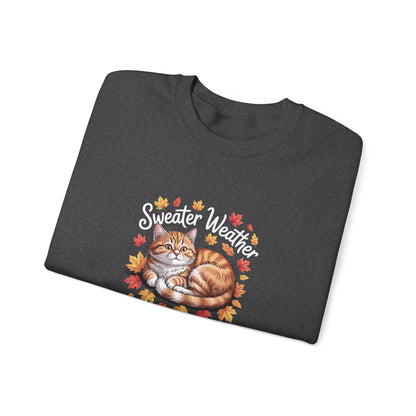 “Sweater Weather” Cozy Cat Sweatshirt